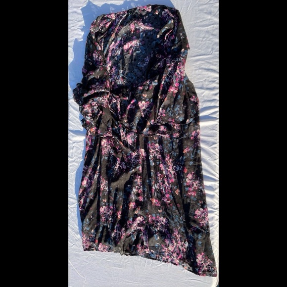 Worn Once--Black Floral Dotted Trench Duster Open-Tunic/Cardigan - Picture 4 of 15